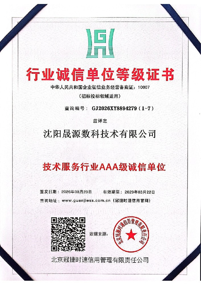 企业信用等级证书